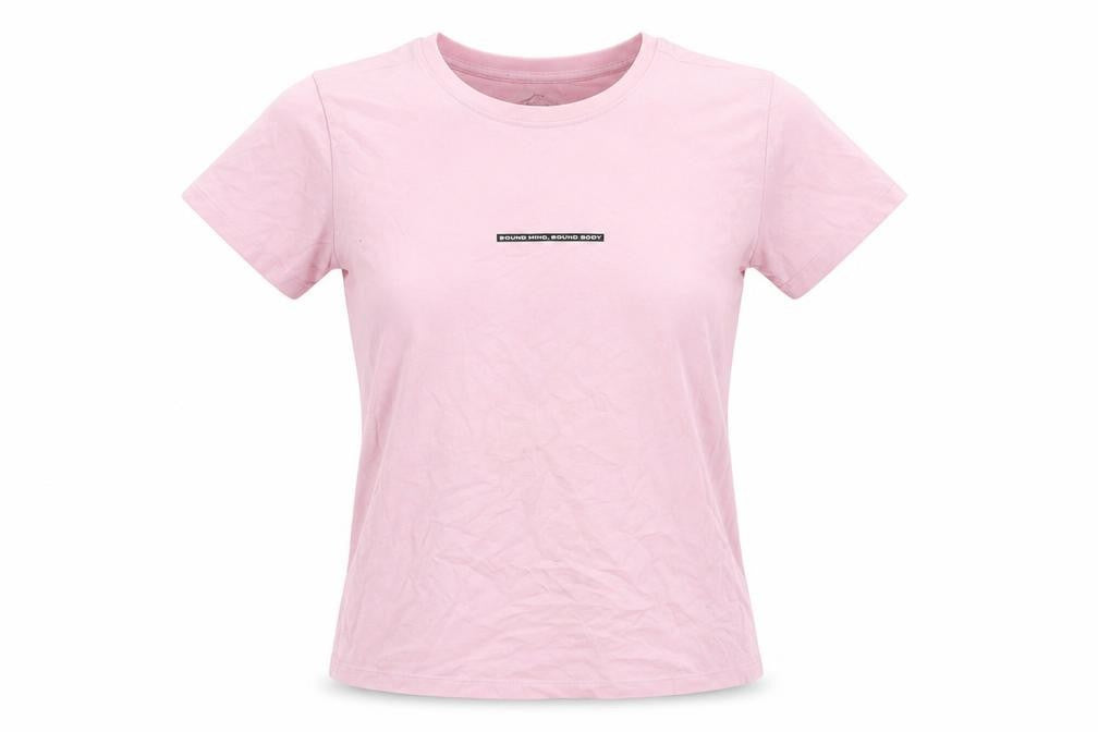 Front view of Asics Women's Pink Crew Neck T-Shirt -, size S