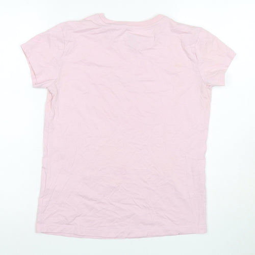 Asics Women's Pink Crew Neck T-Shirt - Size S