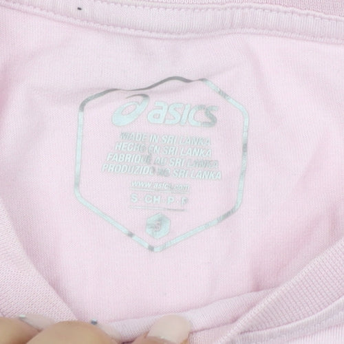 Asics Women's Pink Crew Neck T-Shirt - Size S