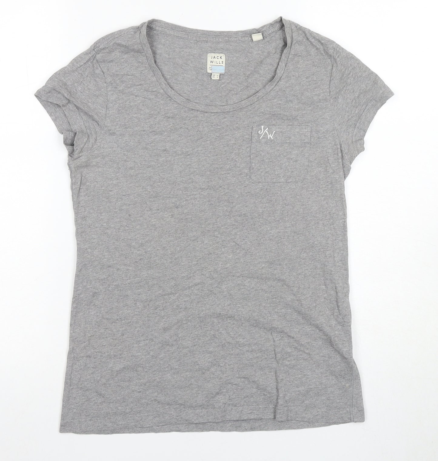 Jack Wills Grey Women's T-Shirt Size 2 Regular Fit