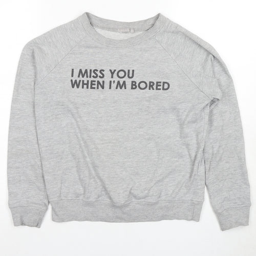 Bershka Women's Grey XS Pullover Sweatshirt