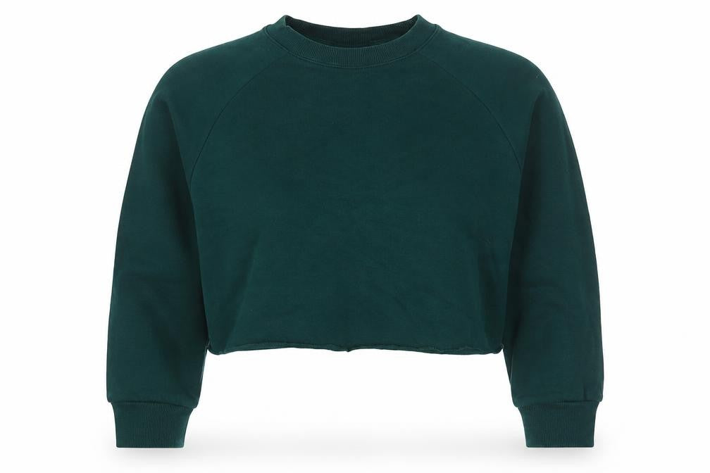 Front view of Monki Women's Green Pullover Sweatshirt, size S, Casual