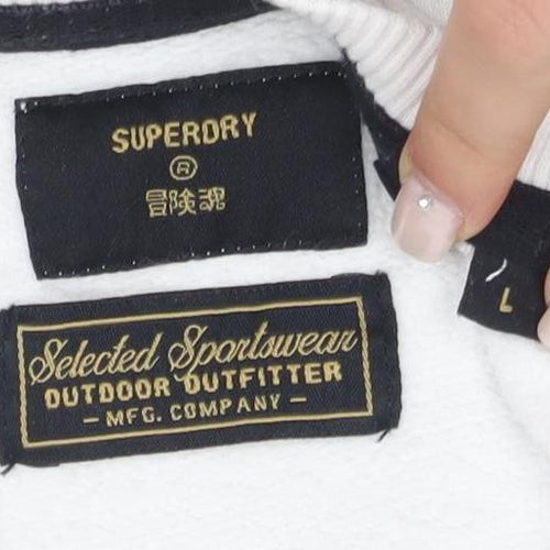 Superdry Men's White Graphic Print Sweatshirt, Size L