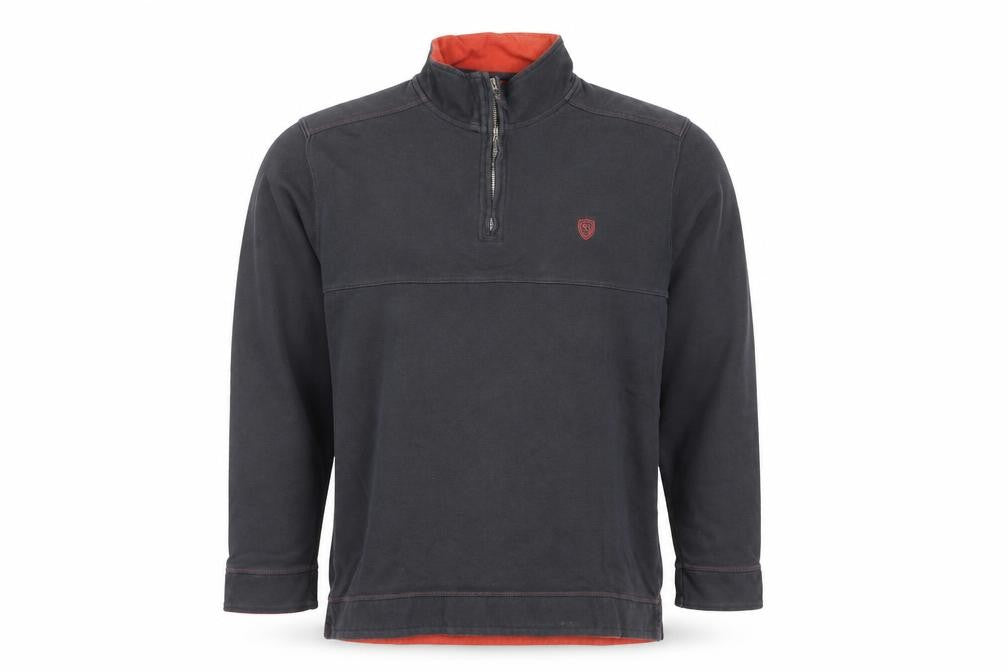 Front view of Wolsey Men's Black 1/4 Zip Sweatshirt L
