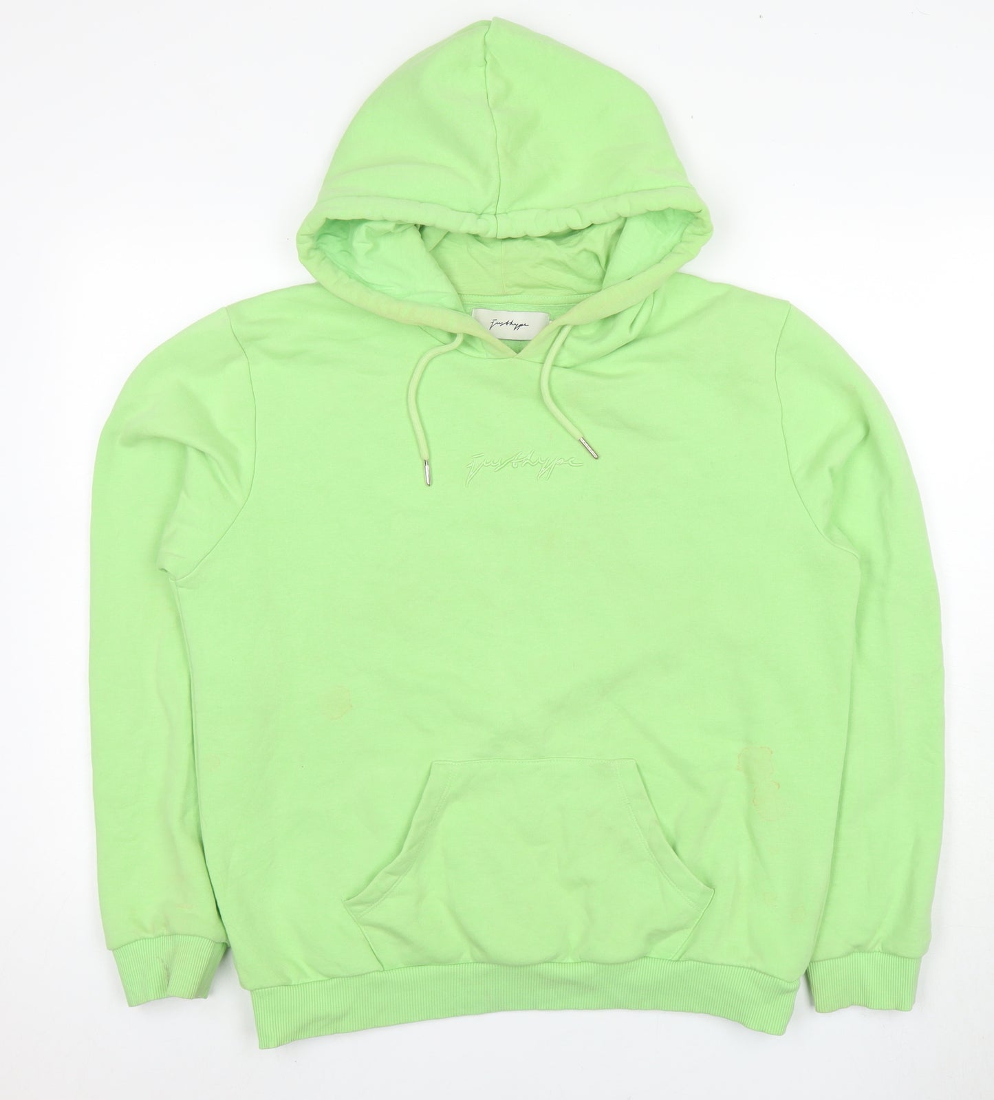 Hype Green Pullover Hoodie, Unisex, Size 14, Logo Accent