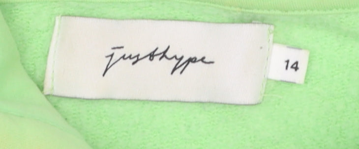 Hype Green Pullover Hoodie, Unisex, Size 14, Logo Accent