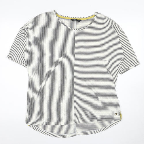 Zia Vzia Women's Black Striped T-Shirt, Size L