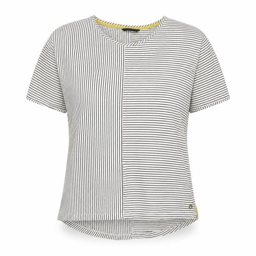 Zia Vzia Women's Black Striped T-Shirt, Size L