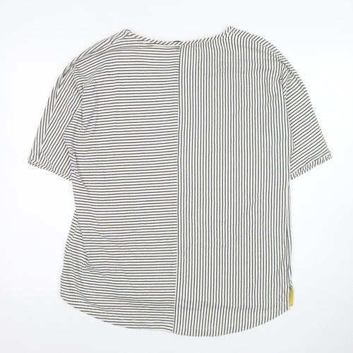 Zia Vzia Women's Black Striped T-Shirt, Size L