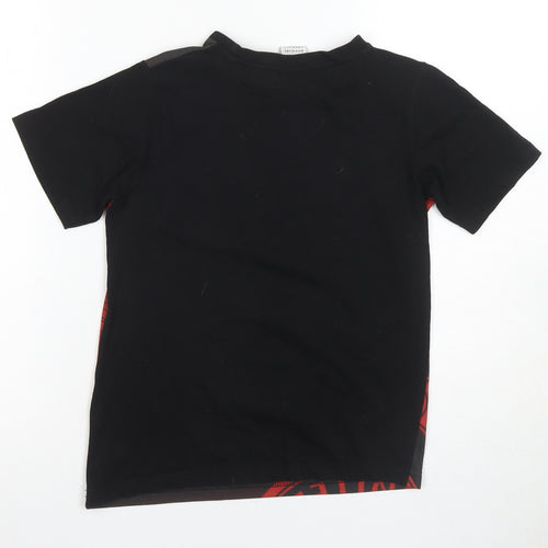 Manchester United Boys Black T-Shirt 10-11 Years Sports Logo