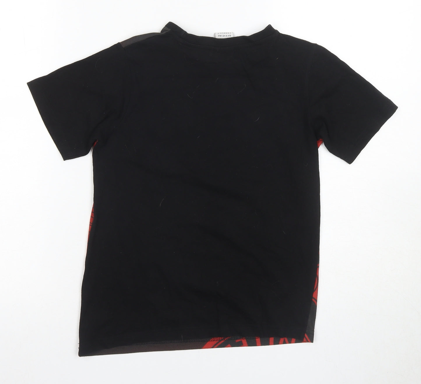 Manchester United Boys Black T-Shirt 10-11 Years Sports Logo