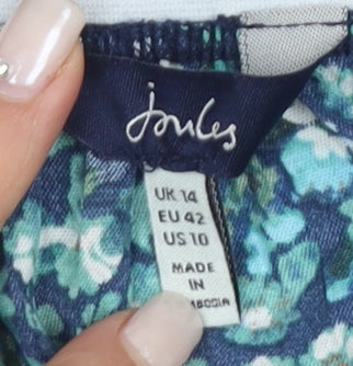 Joules Women's Multicoloured Floral Pleated Skirt UK 14