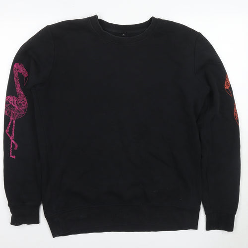 Continental Men's Black L Sweatshirt, Animal Graphic, Crew