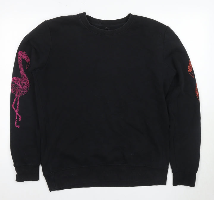 Continental Men's Black L Sweatshirt, Animal Graphic, Crew
