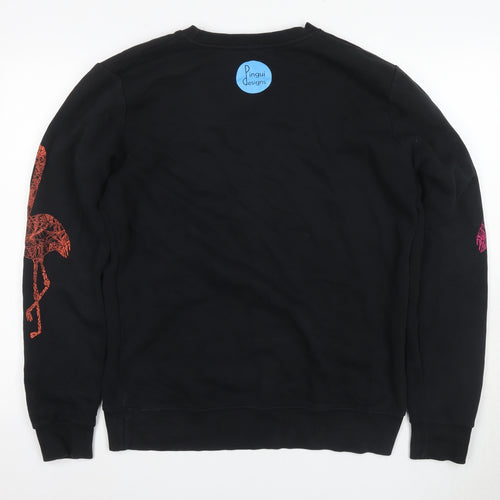 Continental Men's Black L Sweatshirt, Animal Graphic, Crew