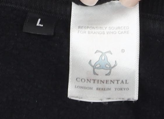 Continental Men's Black L Sweatshirt, Animal Graphic, Crew