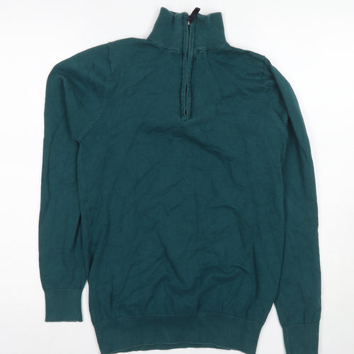 Kronstadt Men's Green Long Sleeve High Neck T-Shirt - Size S