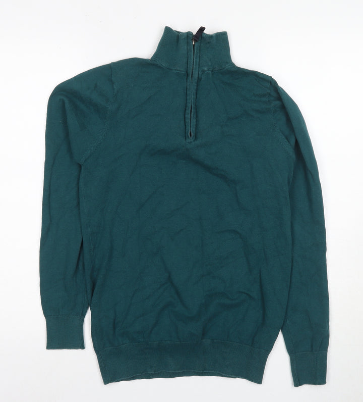 Kronstadt Men's Green Long Sleeve High Neck T-Shirt - Size S