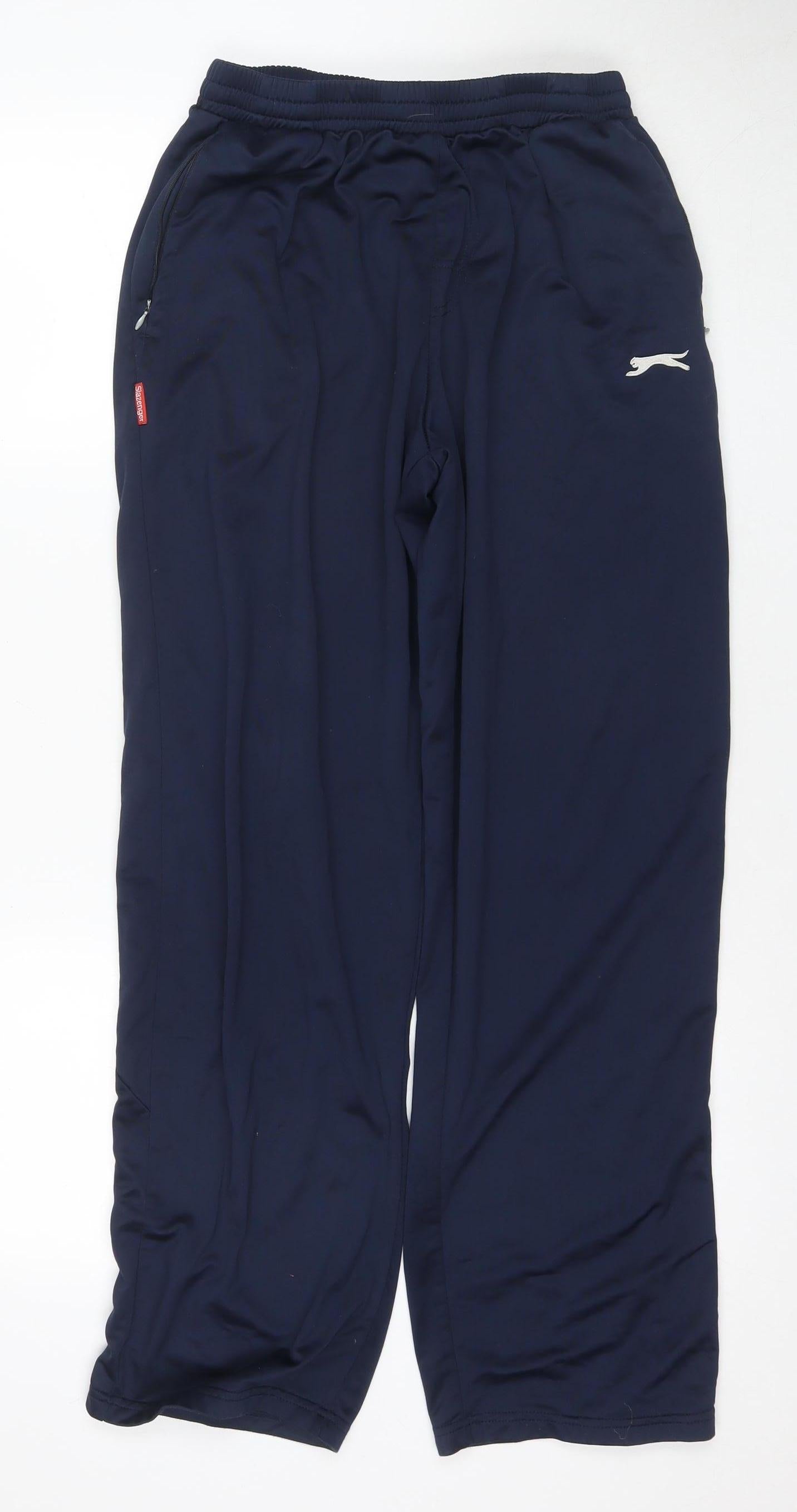 Slazenger Men's Blue Track Pants with Side Stripes M