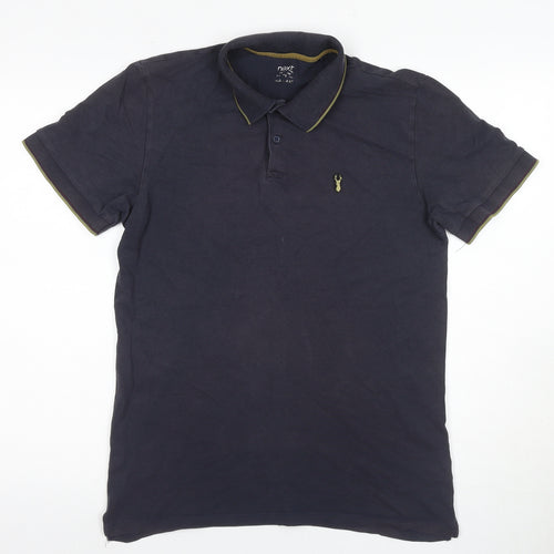 Next Men's Black Polo Shirt M Collared Short Sleeve