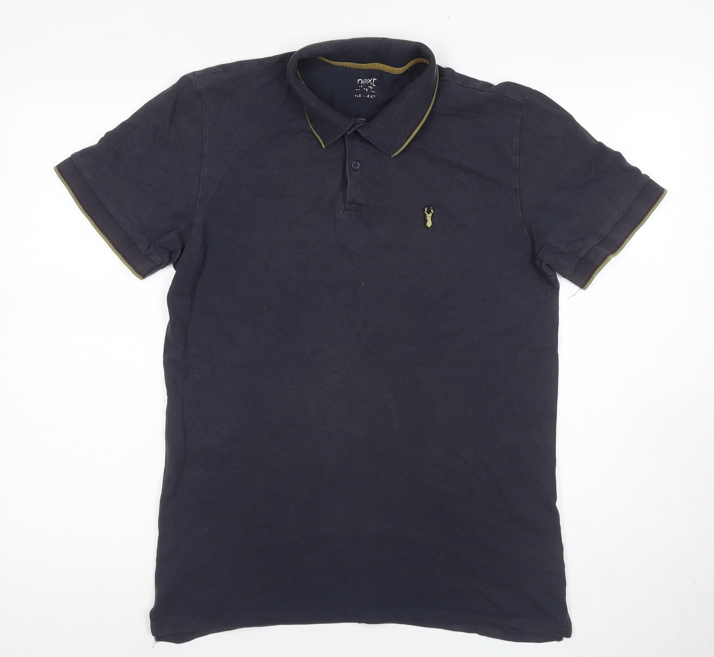 Next Men's Black Polo Shirt M Collared Short Sleeve