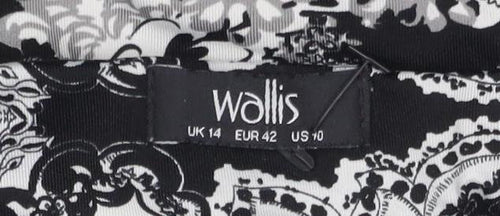 Wallis Women's Black Paisley Tunic, Size 14