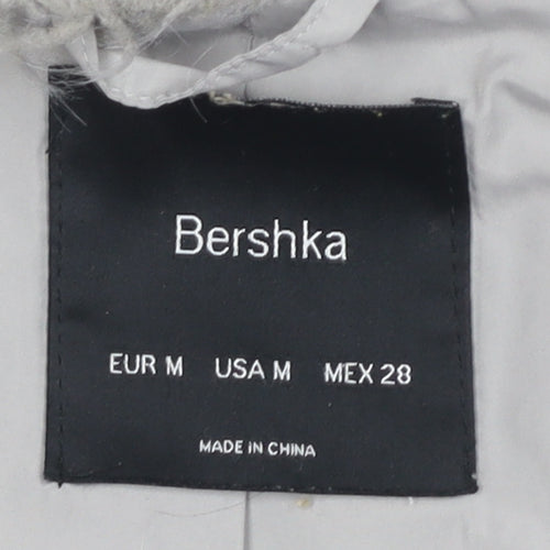 Bershka Women's Grey Faux Fur Waistcoat, Size M