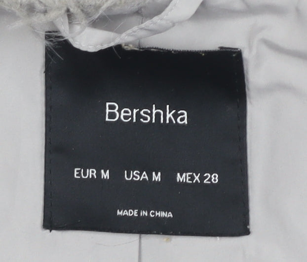 Bershka Women's Grey Faux Fur Waistcoat, Size M