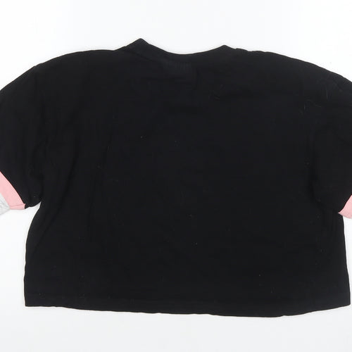 FILA Women's Black Cropped T-Shirt Size S