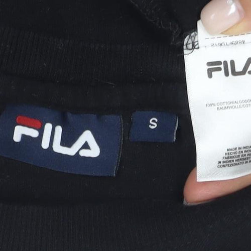 FILA Women's Black Cropped T-Shirt Size S