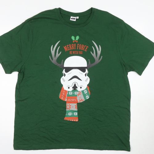 Star Wars Men's Green Christmas Stormtrooper T-Shirt 2XL
