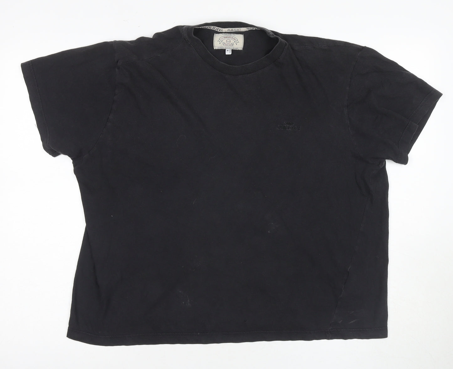Armani Jeans Men's Black Medium Cotton Crew Neck T-Shirt