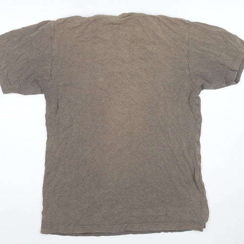 THTC Men's Brown Graphic T-Shirt, Medium, Short Sleeve