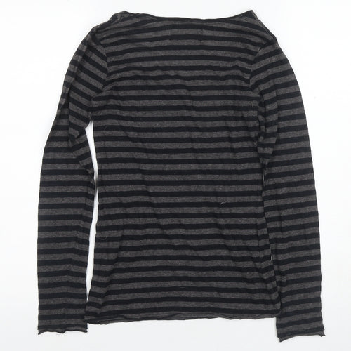 Zara Collection Women's Black Striped T-Shirt Size S