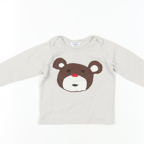 Baby Boden Unisex Grey Animal Print Long Sleeve T-Shirt