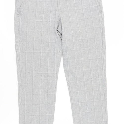 Zara Women's Grey Check Chinos - Size 8