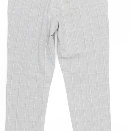 Zara Women's Grey Check Chinos - Size 8