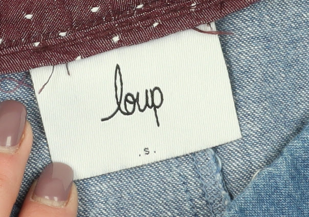 Loup Women's Blue Denim A-Line Skirt S Knee Length