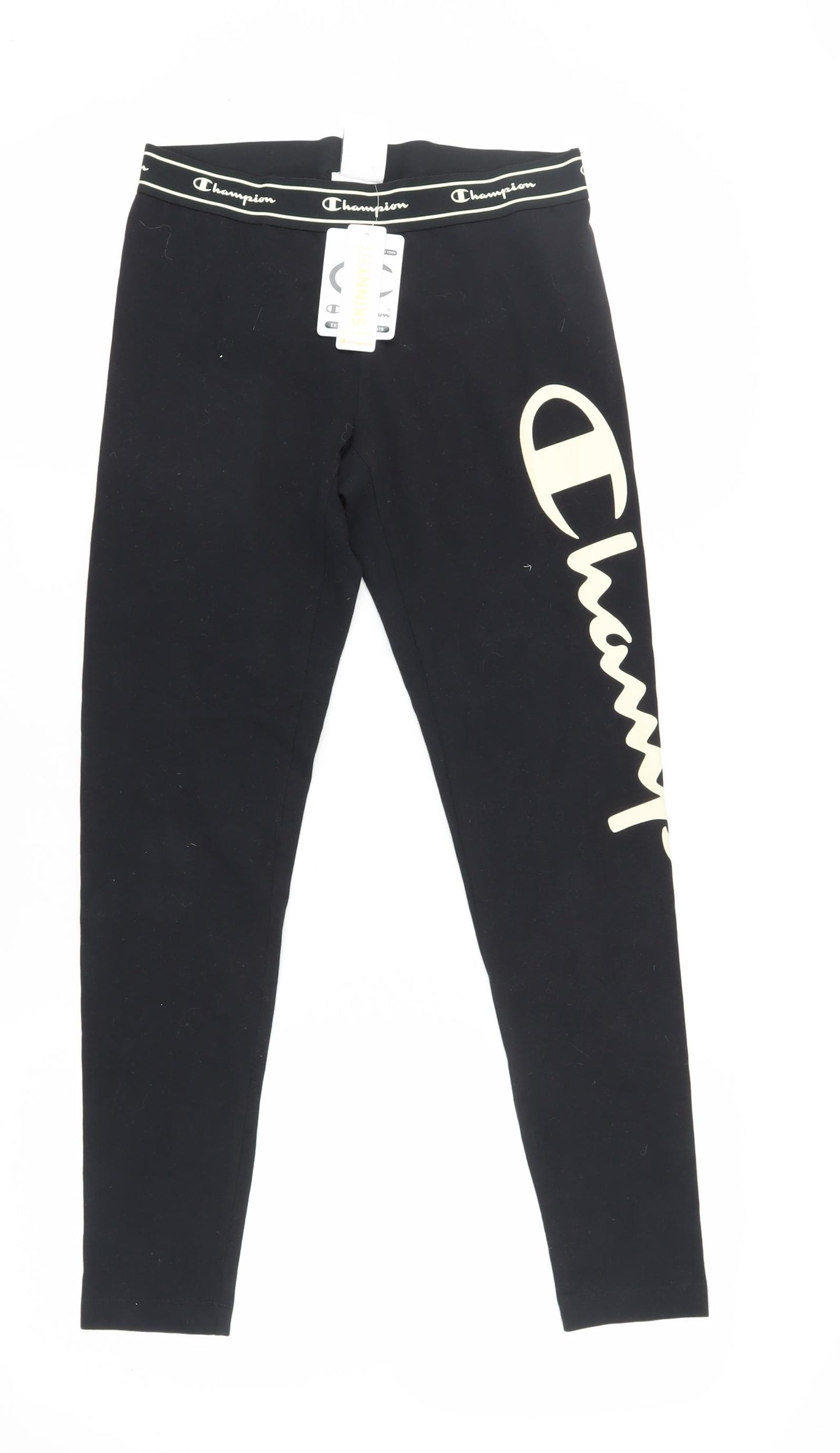Champion Women's Black Leggings M - Elastic Waist, Slim Fit