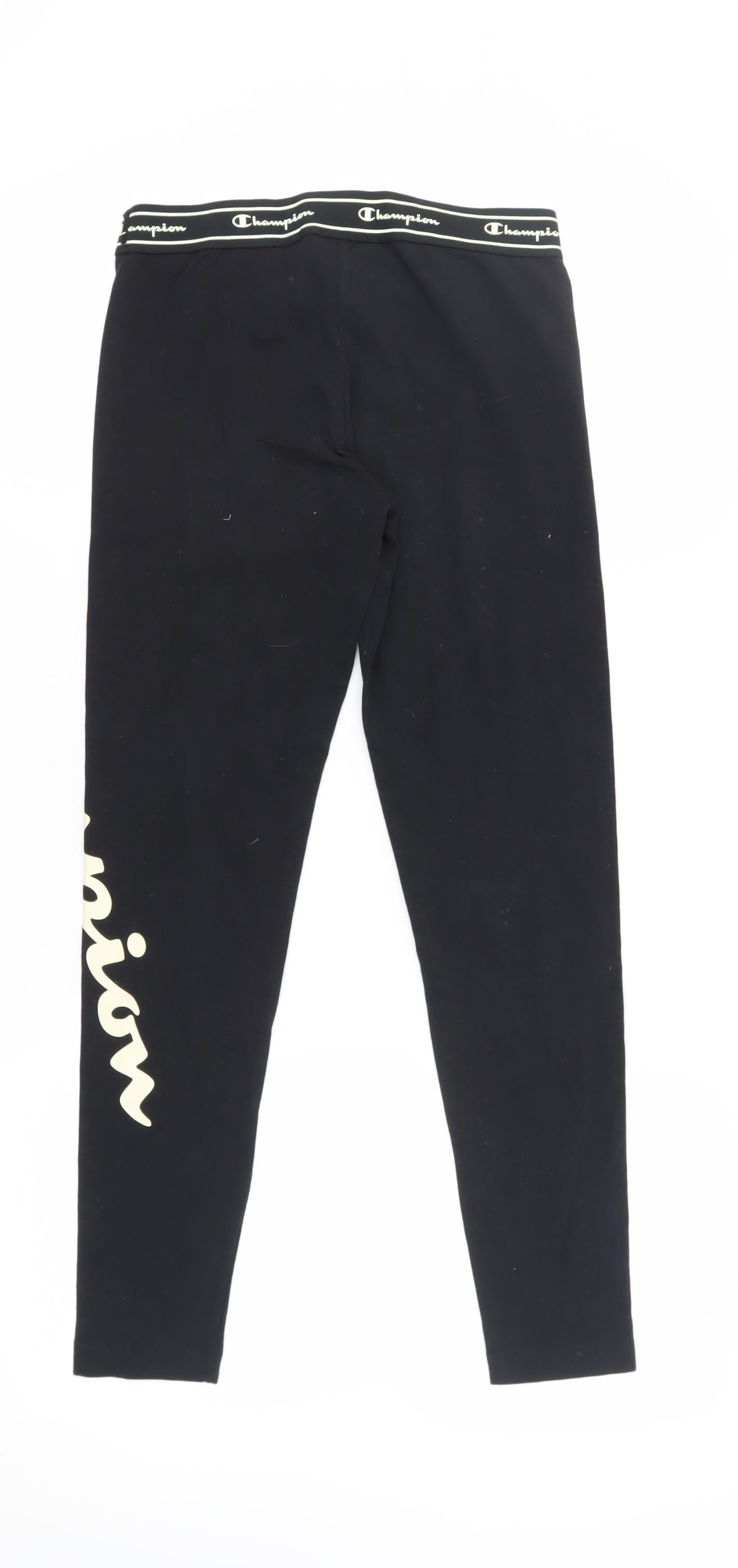 Champion Women's Black Leggings M - Elastic Waist, Slim Fit