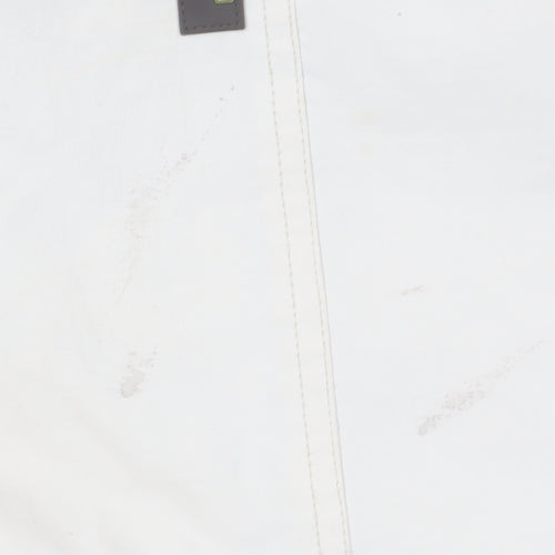 E408 Boys White Cargo Snow Trousers M Winter Ski Activewear