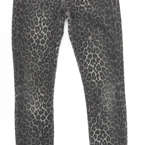 Black Orchid Women's Grey Skinny Jeans 25 - Animal Print Style