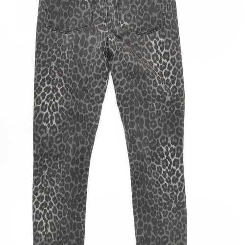 Black Orchid Women's Grey Skinny Jeans 25 - Animal Print Style