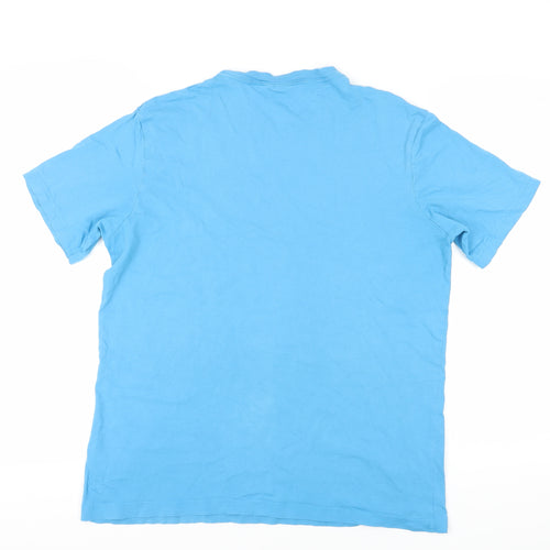 Cotton Traders Men's Blue T-Shirt, Crew Neck, Size L