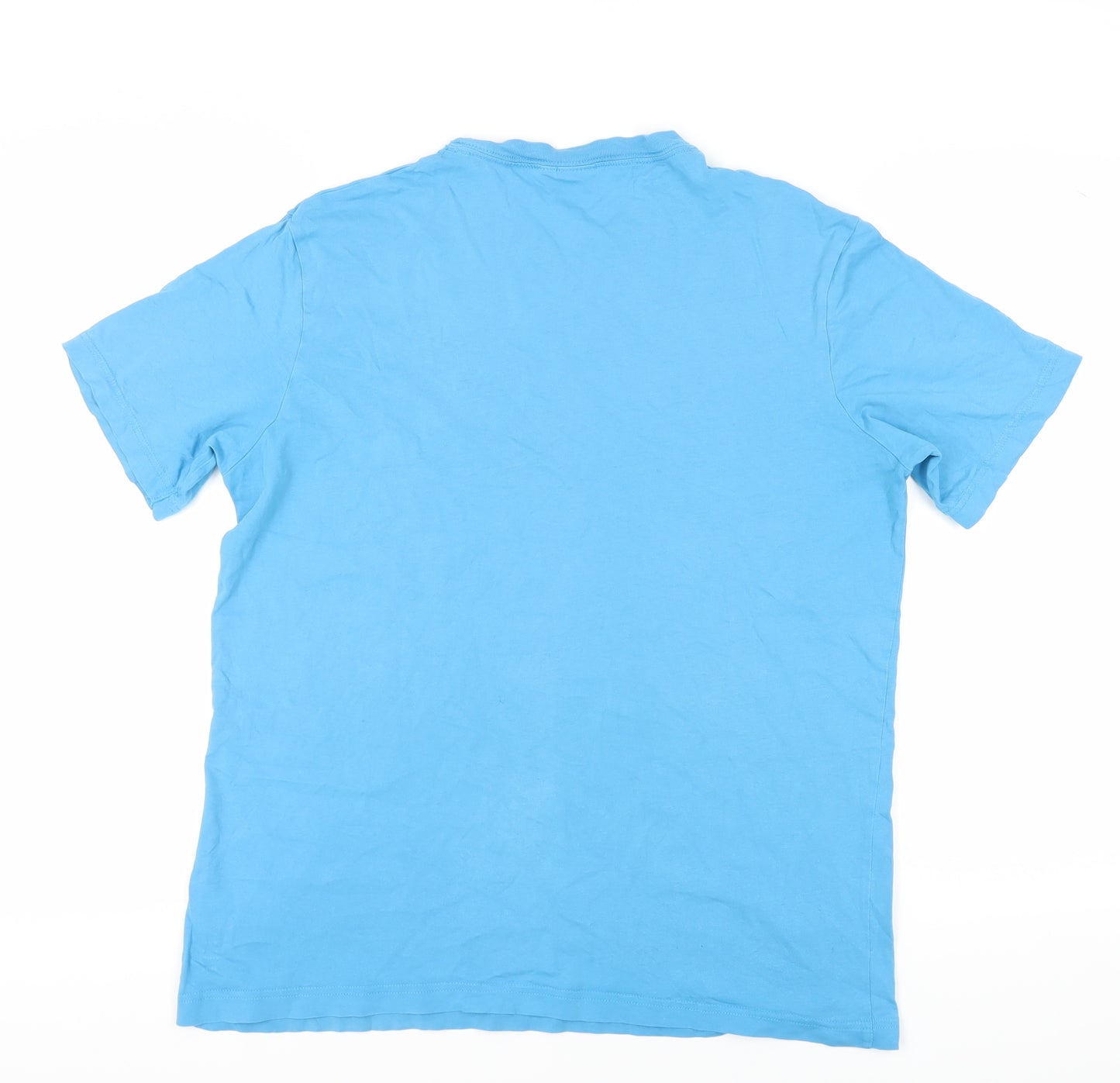 Cotton Traders Men's Blue T-Shirt, Crew Neck, Size L
