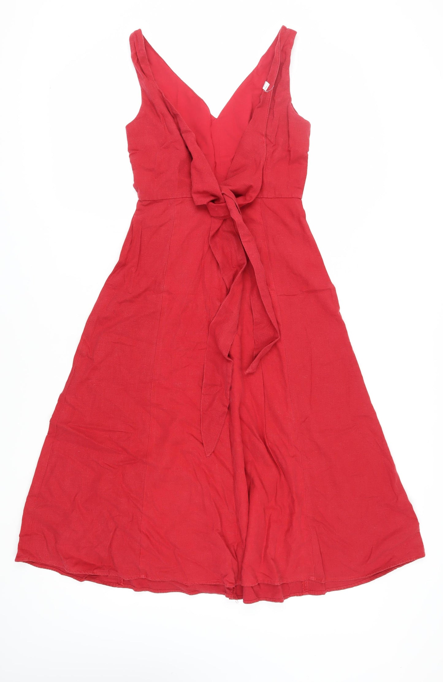 MNG Women's Red A-Line Midi Dress Size 8