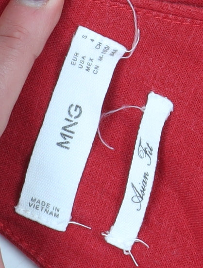 MNG Women's Red A-Line Midi Dress Size 8