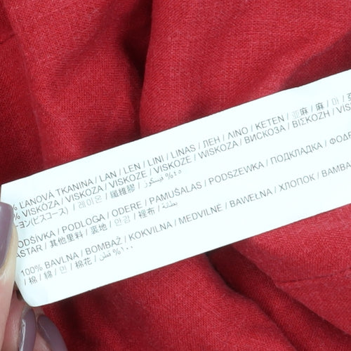 MNG Women's Red A-Line Midi Dress Size 8