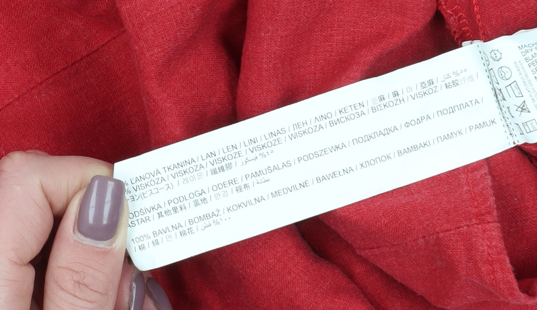 MNG Women's Red A-Line Midi Dress Size 8