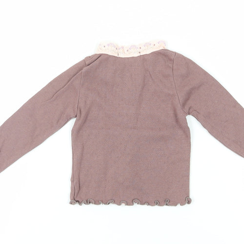 Jigsaw Junior Girls Brown Blouse - Size 4 Elegant Knit Pullover